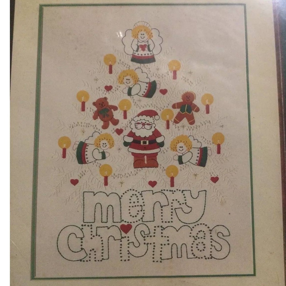 Dimensions Embroidery Candlewicking Kit #8600 ‎ Merry Christmas Tree 1984 NIB